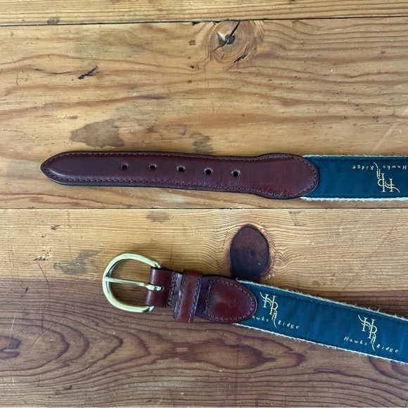 Barrons Hunter Belt Size 36 Hawks Ridge Golf Club Embroidered Green Leather - Picture 8 of 9